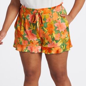 Les Serein Floral Women's High Rise Shorts 1X